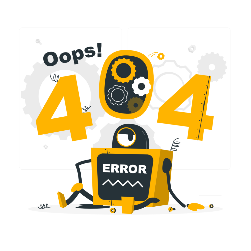 Oops 404 Error with a broken robot rafiki 1